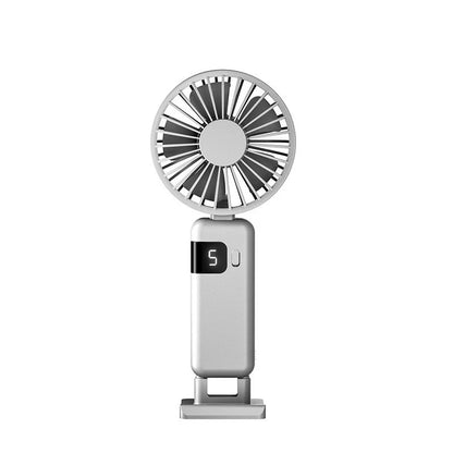 Portable Handheld Fan USB Fan, Battery Operated Fan Base Included Digital Display 90 Degree Adjustable Rechargeable Mini Fan