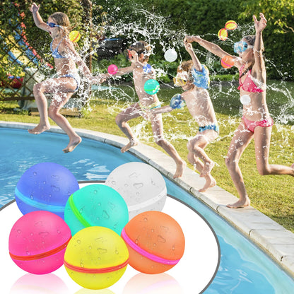 Water Balloons Reusable, Self Sealing & Quick Fill Water Balls Toys with Magnetic suction closure, Summer toys- Large size 6.5cm