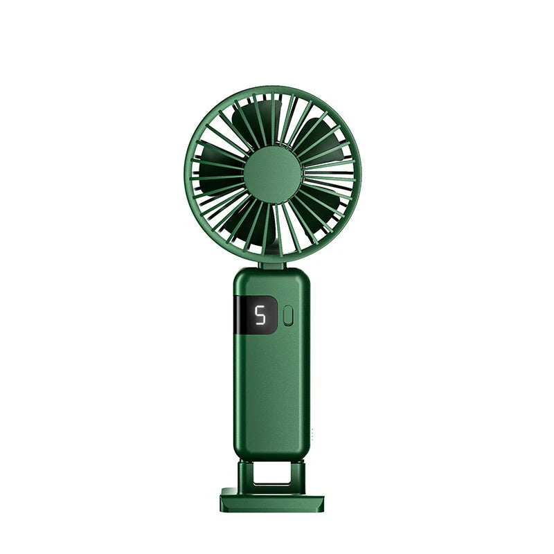 Portable Handheld Fan USB Fan, Battery Operated Fan Base Included Digital Display 90 Degree Adjustable Rechargeable Mini Fan