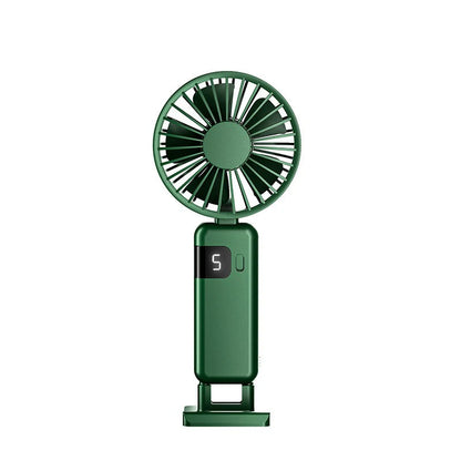 Portable Handheld Fan USB Fan, Battery Operated Fan Base Included Digital Display 90 Degree Adjustable Rechargeable Mini Fan