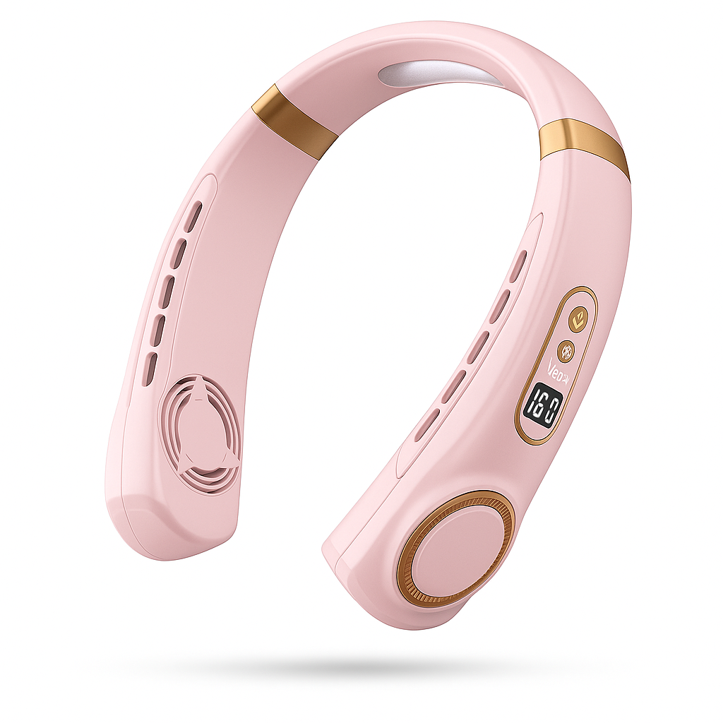 BreezeBand™ Neck Fan – Leafless, USB Rechargeable with LED Display