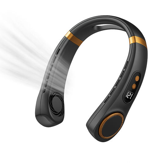 BreezeBand™ Neck Fan – Leafless, USB Rechargeable with LED Display