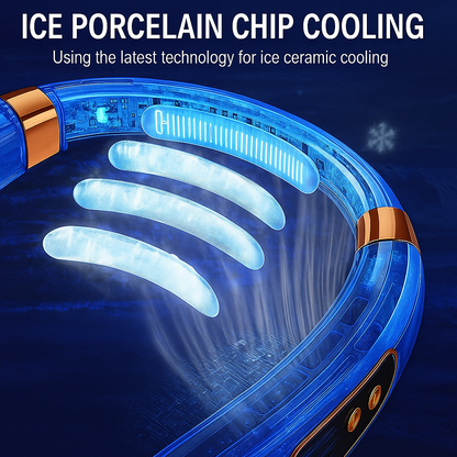 BreezeBand™ Neck Fan – Leafless, USB Rechargeable with LED Display