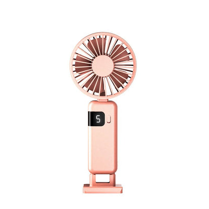 Portable Handheld Fan USB Fan, Battery Operated Fan Base Included Digital Display 90 Degree Adjustable Rechargeable Mini Fan